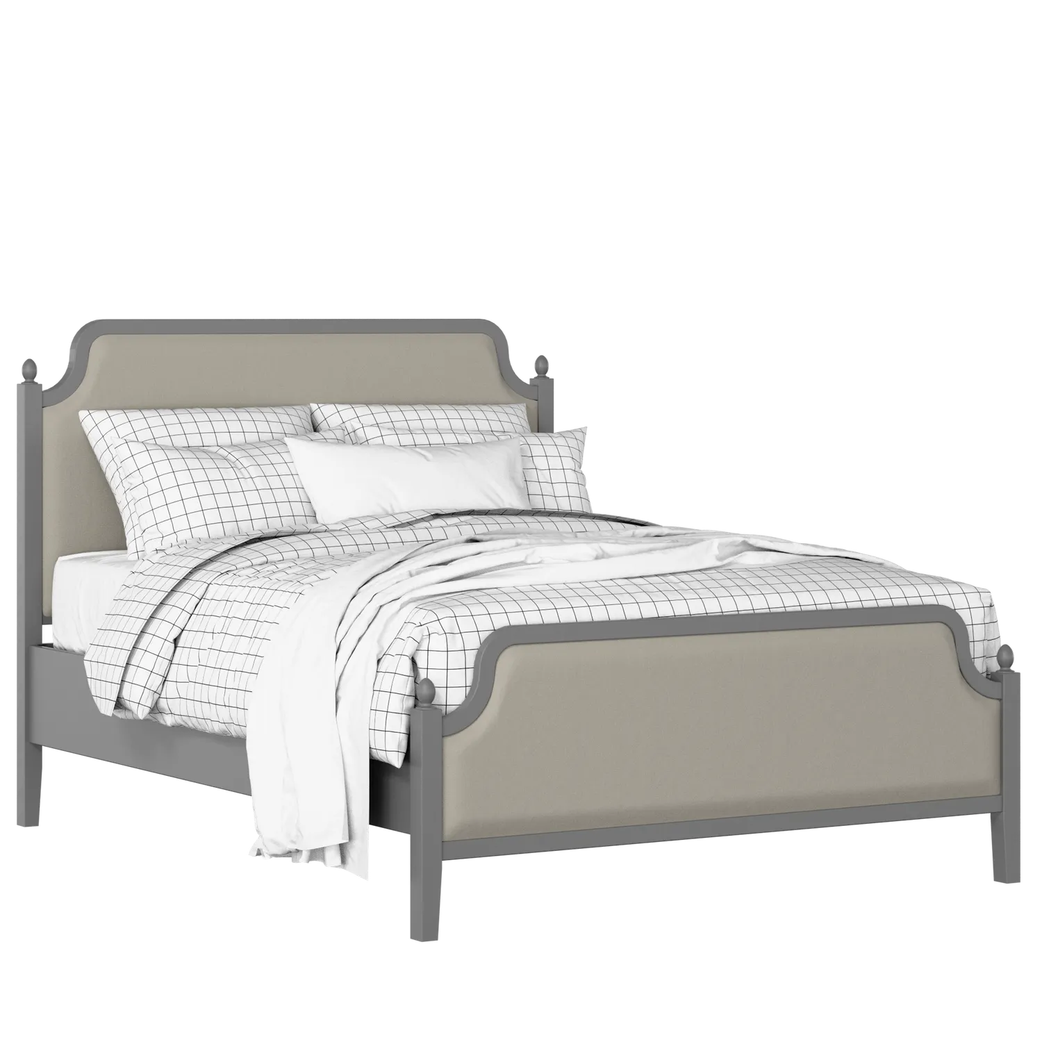 Bronte Upholstered wood upholstered bed in grey with Silver fabric