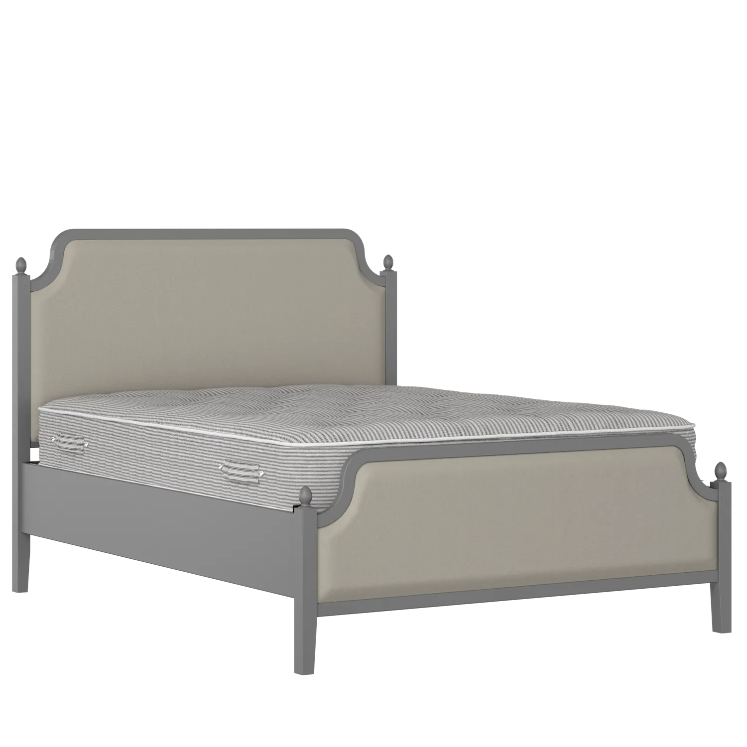 Bronte Upholstered wood upholstered bed in grey with Silver fabric