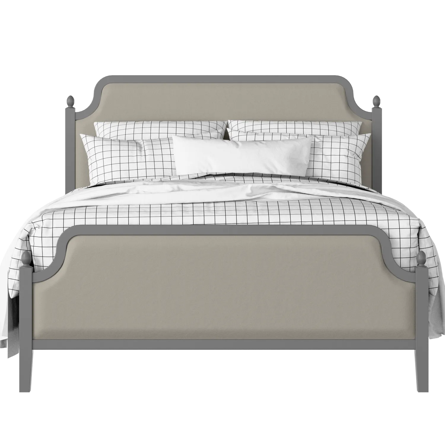 Bronte Upholstered wood upholstered upholstered bed in grey with Silver fabric