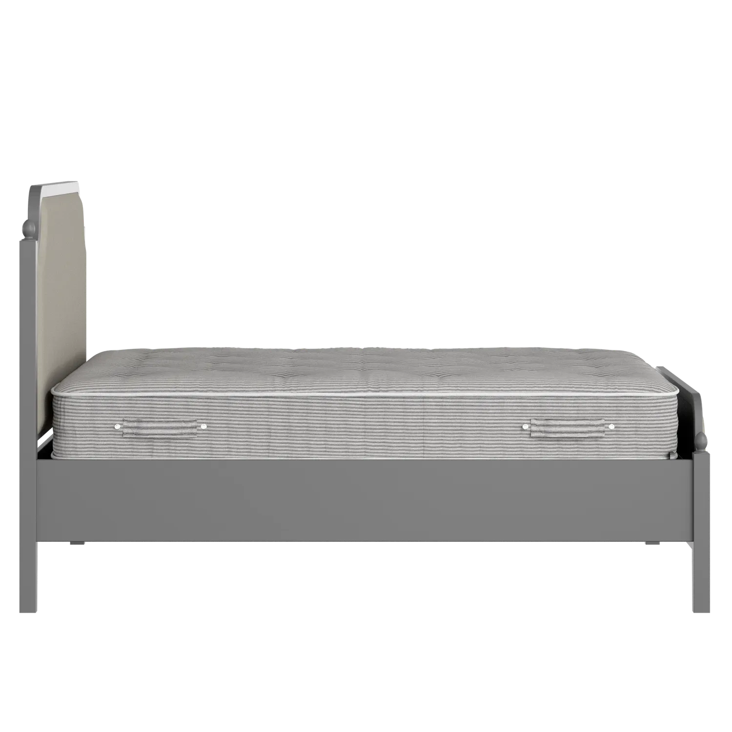 Bronte Upholstered wood upholstered bed in grey with Silver fabric