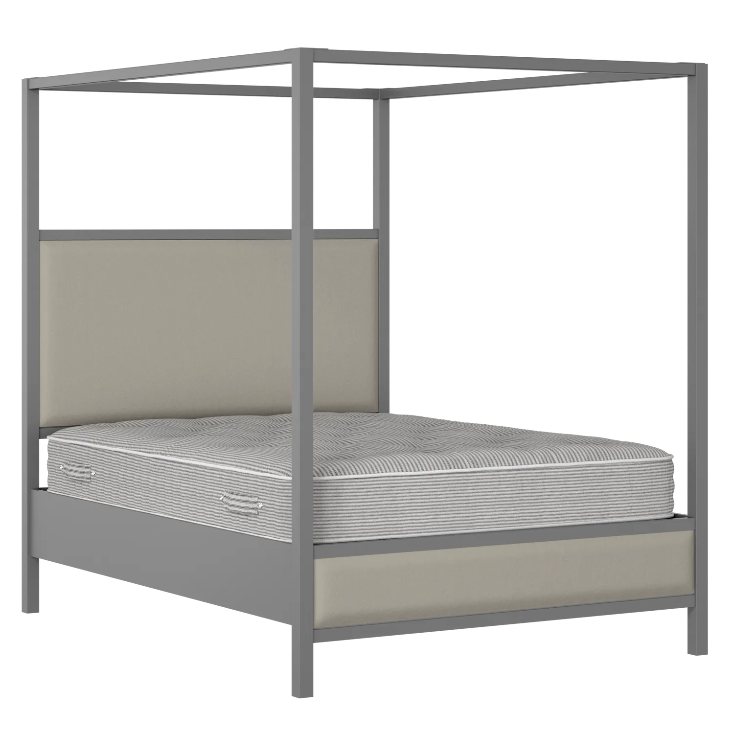 Byron Slim Upholstered wood upholstered bed in grey with Silver fabric