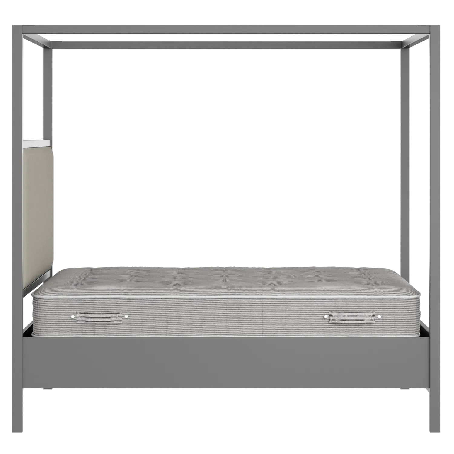 Byron Slim Upholstered wood upholstered bed in grey with Silver fabric