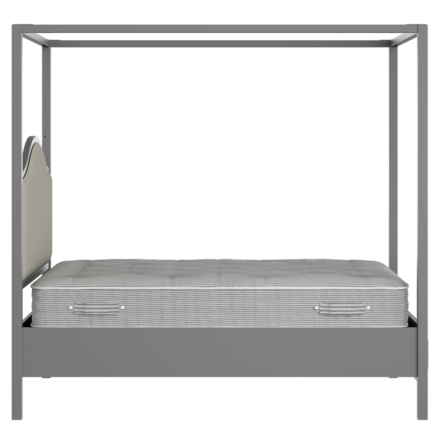 Coleridge Slim Upholstered wood upholstered bed in grey with Silver fabric