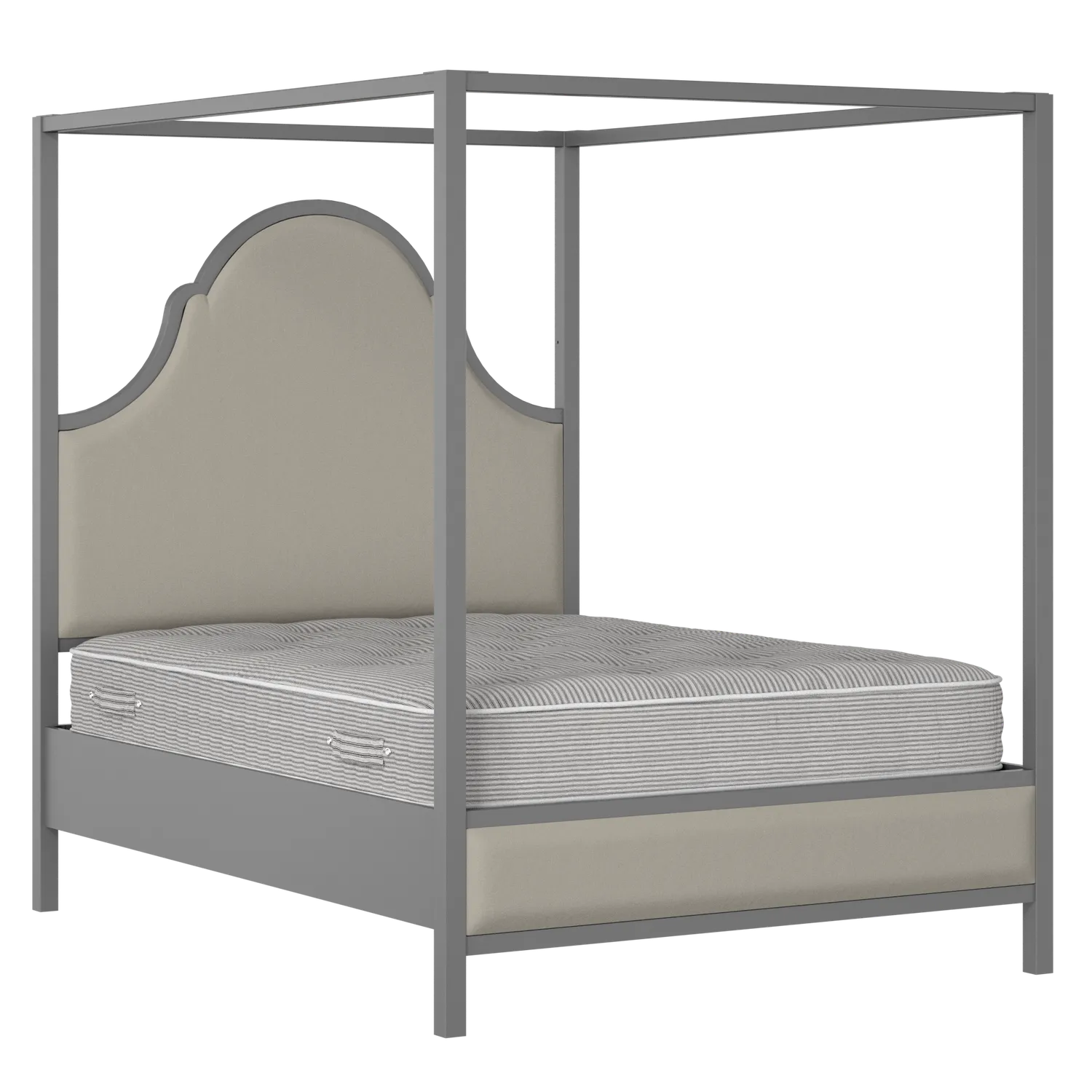 Joyce Upholstered wood upholstered bed in grey with Silver fabric