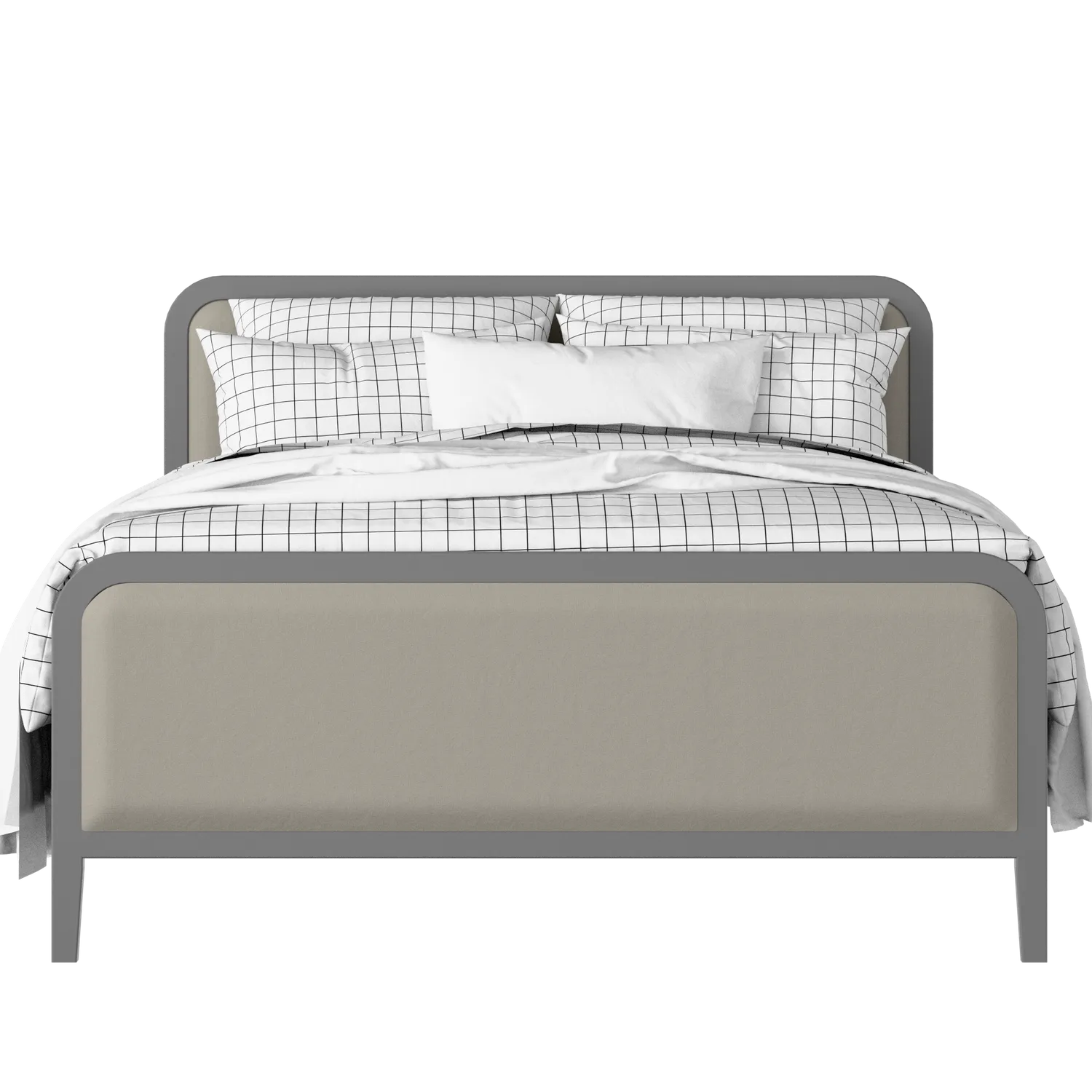 Keats Upholstered wood upholstered upholstered bed in grey with Silver fabric