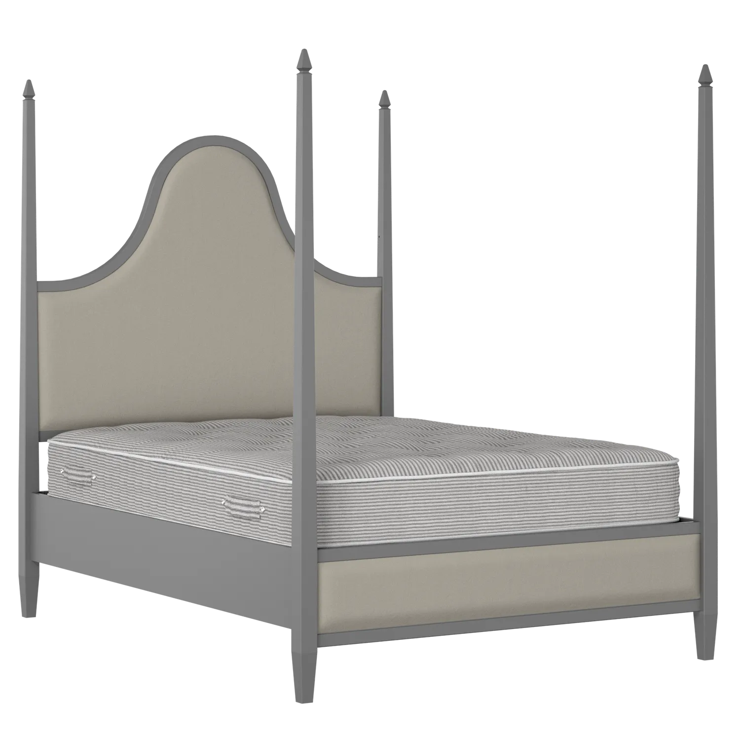 Kelly Upholstered wood upholstered bed in grey with Silver fabric