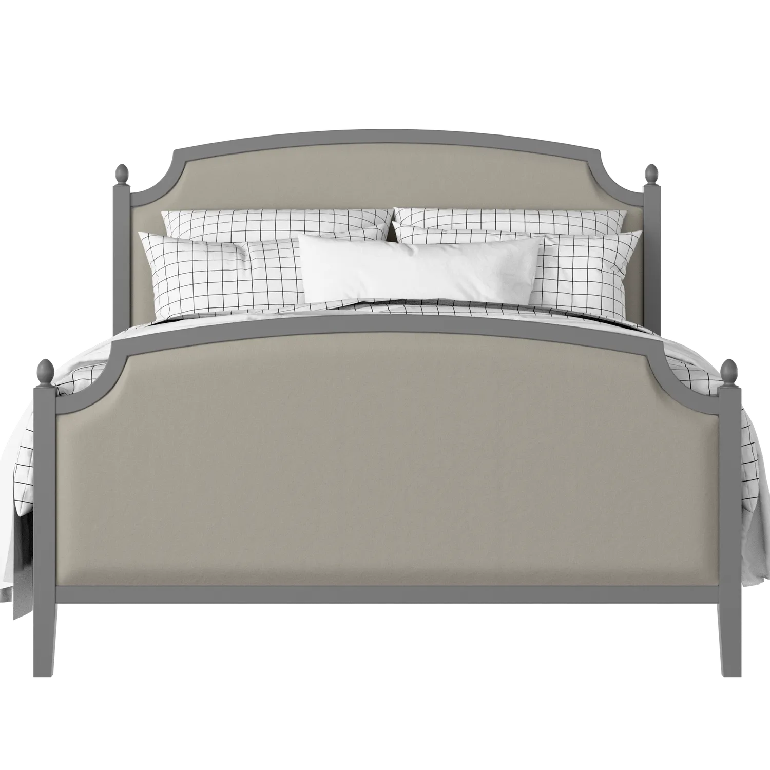 Kipling Upholstered wood upholstered upholstered bed in grey with Silver fabric