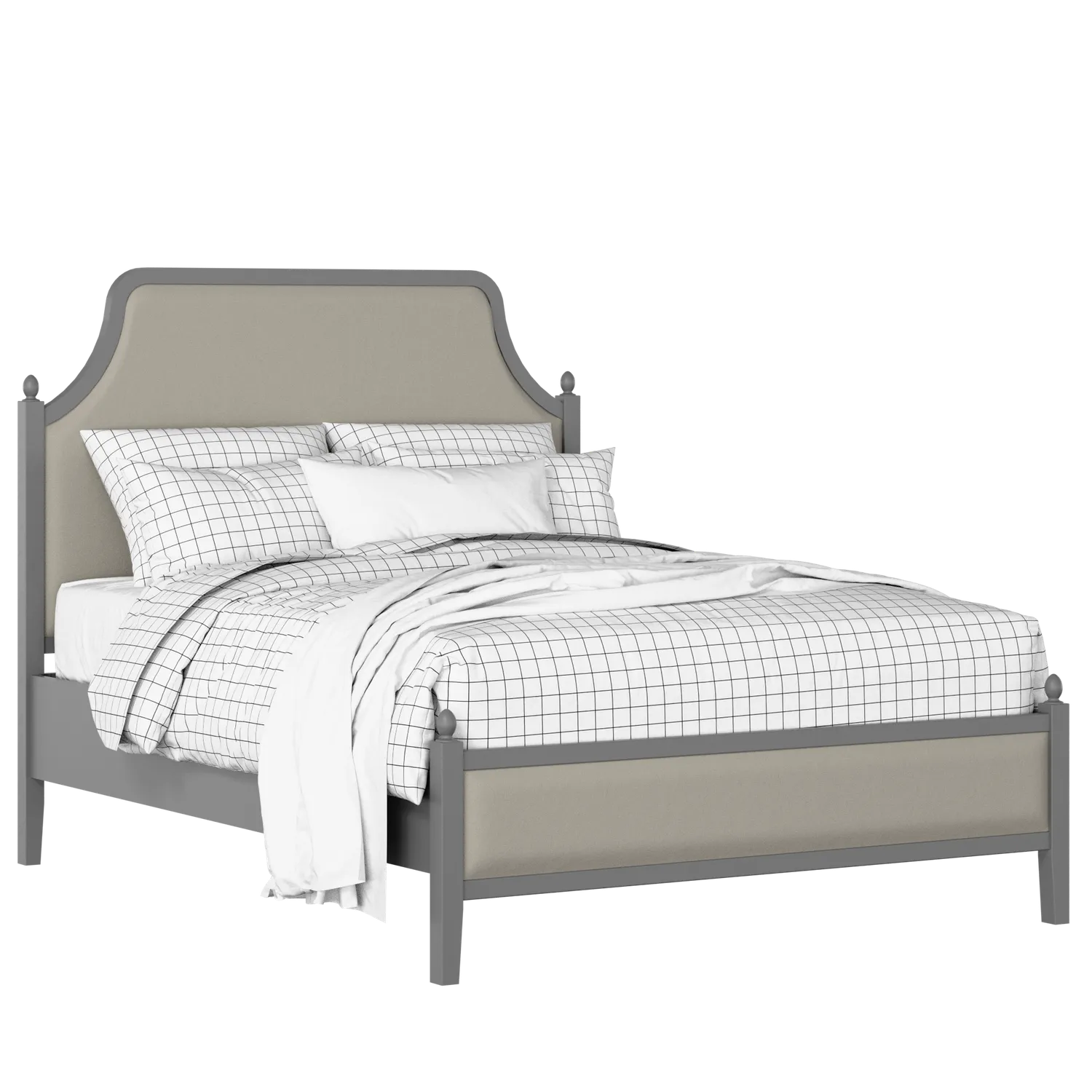 Ruskin Slim Upholstered wood upholstered bed in grey with Silver fabric