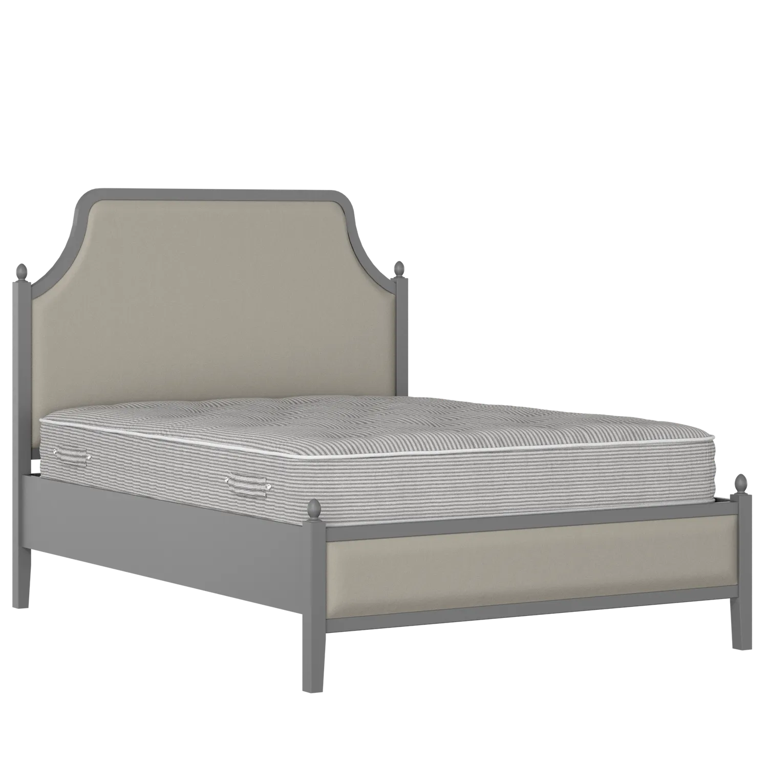 Ruskin Slim Upholstered wood upholstered bed in grey with Silver fabric