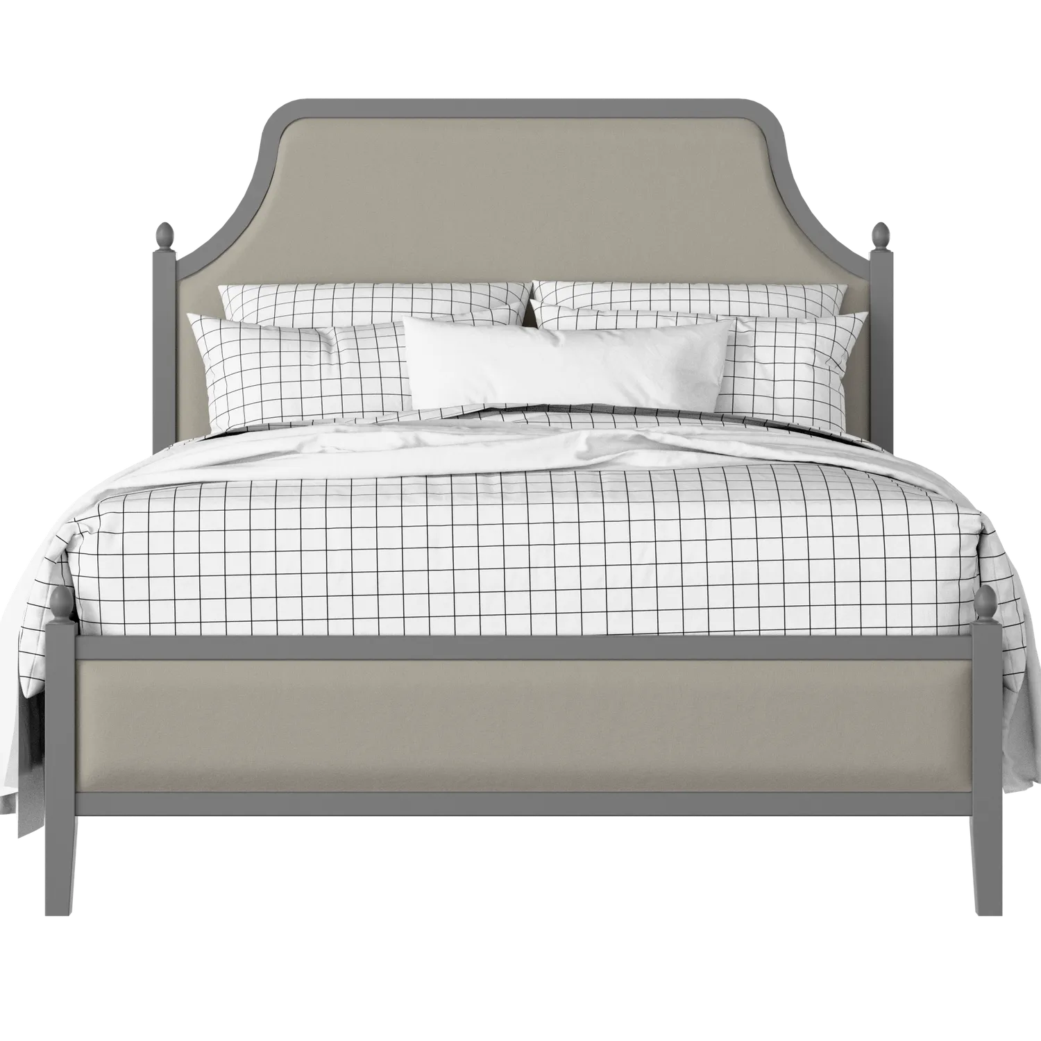 Ruskin Slim Upholstered wood upholstered upholstered bed in grey with Silver fabric