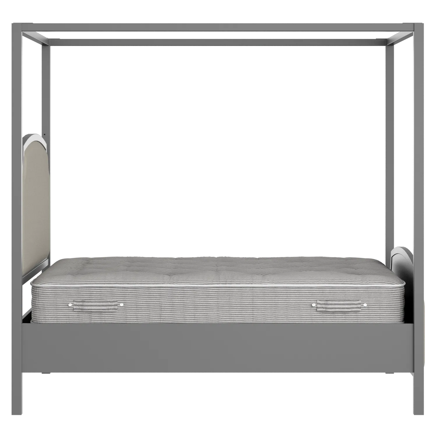 Shelley Upholstered wood upholstered bed in grey with Silver fabric