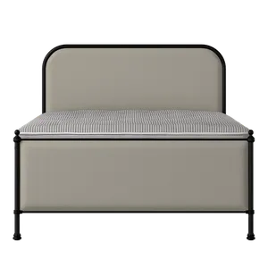 Bray iron/metal upholstered bed in black with Silver fabric - Thumbnail