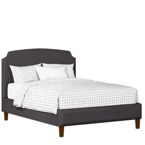 Poole Slim upholstered bed in iron fabric - Thumbnail