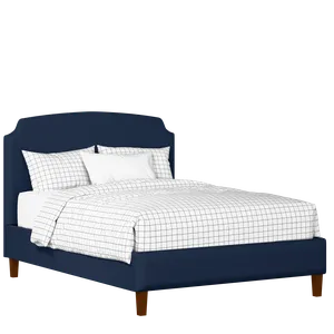 Poole Slim upholstered bed in oxford blue fabric - Thumbnail