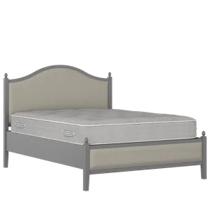 Brady Slim Upholstered wood upholstered bed in grey with Silver fabric - Thumbnail