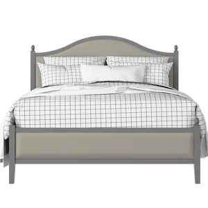 Brady Slim Upholstered wood upholstered upholstered bed in grey with Silver fabric - Thumbnail