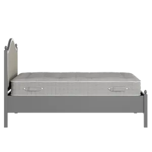 Brady Slim Upholstered wood upholstered bed in grey with Silver fabric - Thumbnail