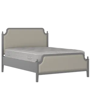 Bronte Upholstered wood upholstered bed in grey with Silver fabric - Thumbnail