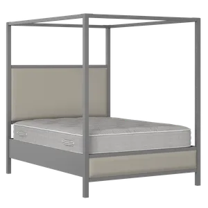 Byron Slim Upholstered wood upholstered bed in grey with Silver fabric - Thumbnail