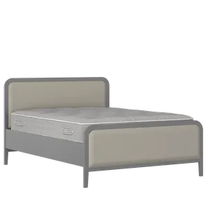 Keats Upholstered wood upholstered bed in grey with Silver fabric - Thumbnail