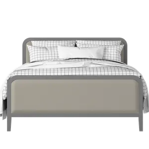 Keats Upholstered wood upholstered upholstered bed in grey with Silver fabric - Thumbnail