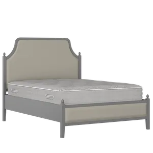 Ruskin Slim Upholstered wood upholstered bed in grey with Silver fabric - Thumbnail