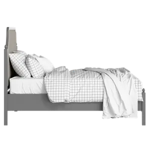 Ruskin Slim Upholstered wood upholstered bed in grey with Silver fabric - Thumbnail