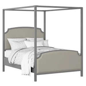 Shelley Upholstered wood upholstered bed in grey with Silver fabric - Thumbnail