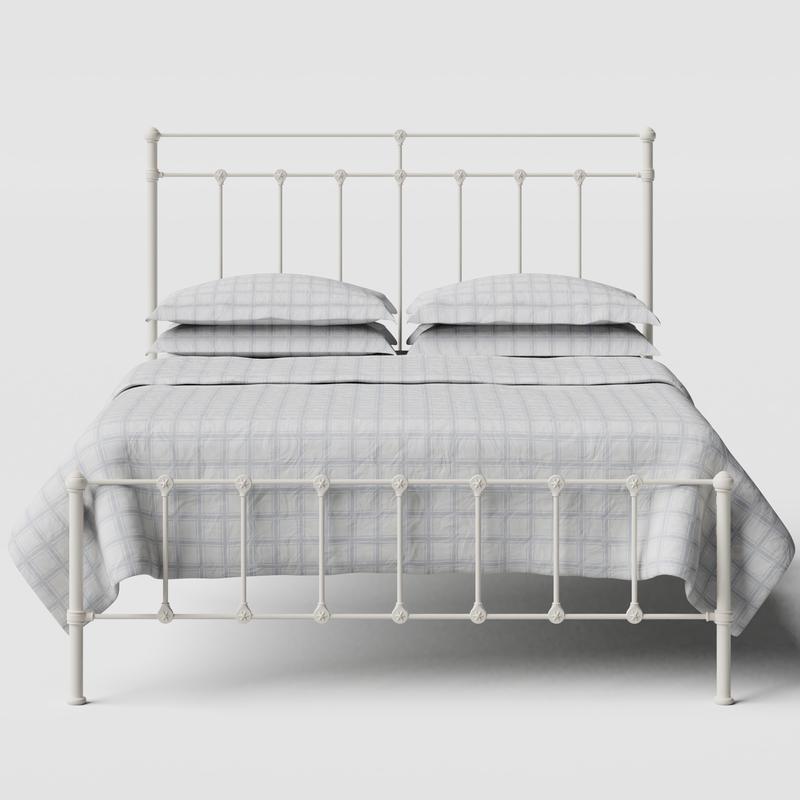 Ashley Iron Metal Bed Frame The Original Bed Co UK   Ashley Iron Bed Ivory Front Linen 